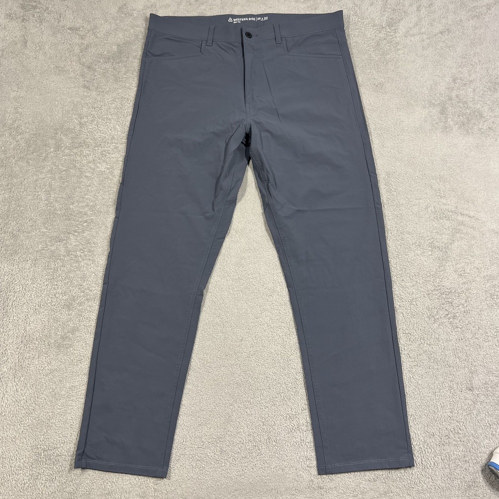 Western Rise Evolution Pants Mens 35x30 Gray Slim Fit Performance Stretch